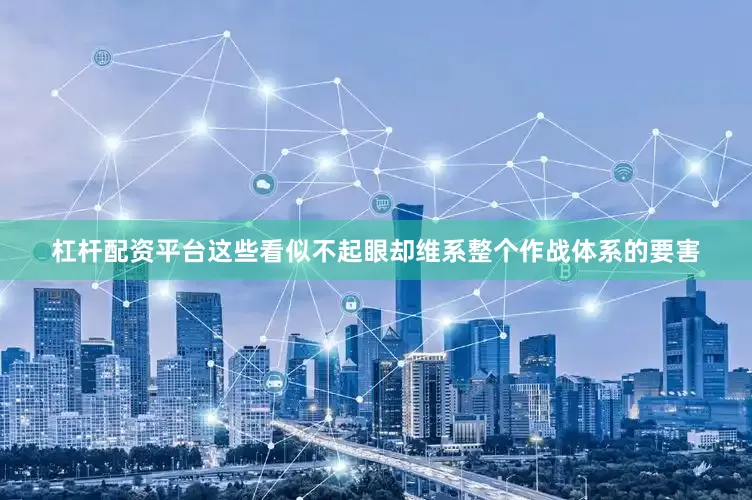杠杆配资平台这些看似不起眼却维系整个作战体系的要害